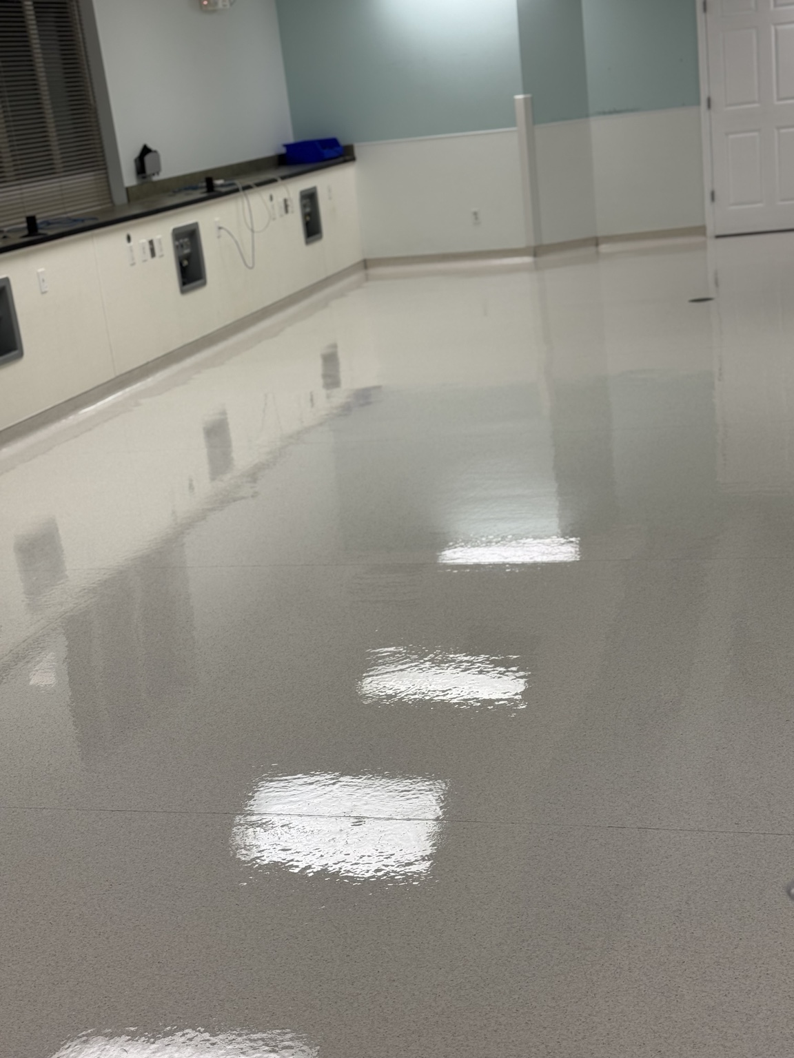 Commercial floor after floor-care service